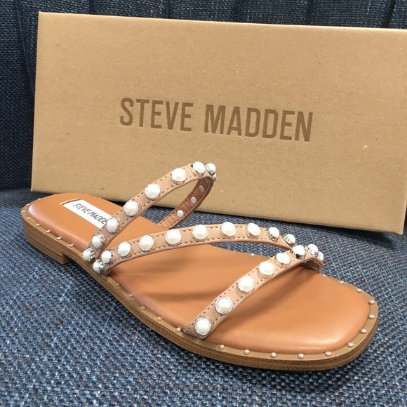 “Restock ”Steve madden Pearl flat Nude sandals C - Picture 5 of 11